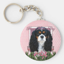 Mothers Day - Pink Tulips - Cavalier - Tri-Colour Keychains