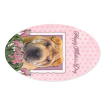 Mothers Day - Pink Tulips - Chinese Shar Pei Stickers
