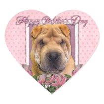Mothers Day - Pink Tulips - Chinese Shar Pei Stickers
