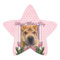 Mothers Day - Pink Tulips - Chinese Shar Pei Stickers