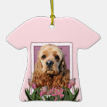 Mothers Day - Pink Tulips - Cocker Spaniel Christmas Tree Ornaments