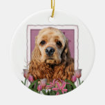 Mothers Day - Pink Tulips - Cocker Spaniel Ornament