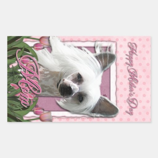 Mothers Day - Pink Tulips - Crestie - Kahlo Rectangle Stickers