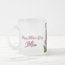 Mothers Day - Pink Tulips - French Bulldog - Teal Mugs