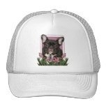 Mothers Day - Pink Tulips - Frenchie - Teal Trucker Hat