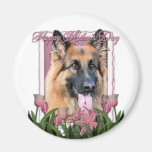 Mothers Day - Pink Tulips - German Shepherd Chance Magnet