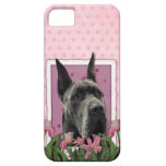 Mothers Day - Pink Tulips - Great Dane - Grey