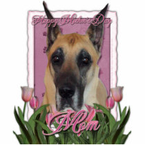 Mothers Day - Pink Tulips - Great Dane Cut Out