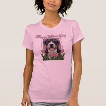 Mothers Day Pink Tulips Greater Swiss Mountain Dog Tshirts