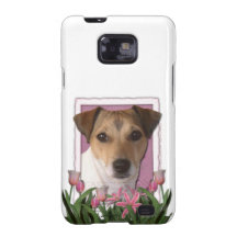 Mothers Day - Pink Tulips - Jack Russell Samsung Galaxy S2 Covers