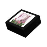 Mothers Day - Pink Tulips - Pitbull Puppy - Petey Jewelry Boxes