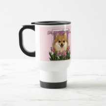 Mothers Day - Pink Tulips - Pomeranian Coffee Mug