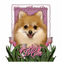 Mothers Day - Pink Tulips - Pomeranian Acrylic Cut Outs