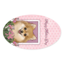Mothers Day - Pink Tulips - Pomeranian Sticker
