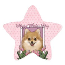 Mothers Day - Pink Tulips - Pomeranian Sticker