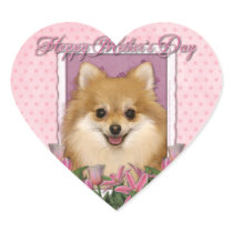 Mothers Day - Pink Tulips - Pomeranian Sticker