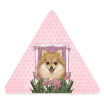 Mothers Day - Pink Tulips - Pomeranian Stickers