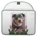 Mothers Day - Pink Tulips - Rottweiler - SambaParT Sleeves For MacBook Pro
