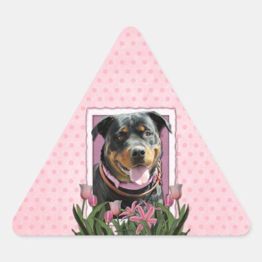 Mothers Day - Pink Tulips - Rottweiler - SambaParT Sticker