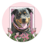 Mothers Day - Pink Tulips - Rottweiler -SambaParTi Sticker