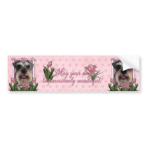Mothers Day - Pink Tulips - Schnauzer