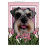 Mothers Day - Pink Tulips - Schnauzer Card