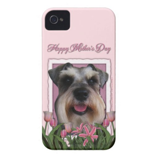 Mothers Day - Pink Tulips - Schnauzer Case-Mate iPhone 4 Case