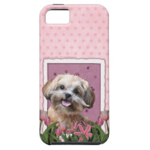 Mothers Day - Pink Tulips - ShihPoo - Maggie