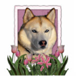 Mothers Day - Pink Tulips - Siberian Husky Cut Outs