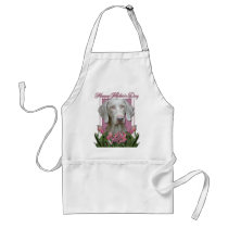 Mothers Day - Pink Tulips - Weimaraner - Gold Eyes