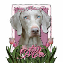 Mothers Day - Pink - Tulips - Weimeraner - Blue