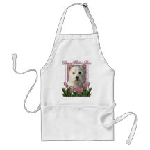 Mothers Day - Pink Tulips - West Highland Terrier Apron