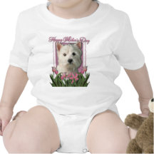 Mothers Day - Pink Tulips - West Highland Terrier Bodysuit
