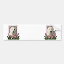 Mothers Day - Pink Tulips - Westie Bumper Stickers