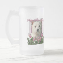 Mothers Day - Pink Tulips - Westie Coffee Mugs