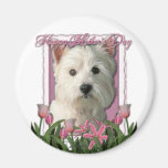 Mothers Day - Pink Tulips - Westie Magnet