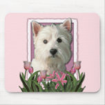 Mothers Day - Pink Tulips - Westie Mouse Mat