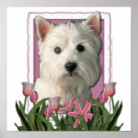 Mothers Day - Pink Tulips - Westie Print