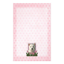 Mothers Day - Pink Tulips - Westie Personalized Stationery