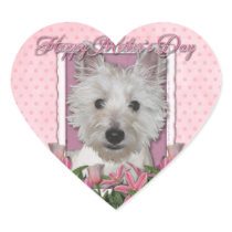 Mothers Day - Pink Tulips - Westie Sticker