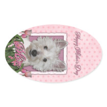 Mothers Day - Pink Tulips - Westie Sticker