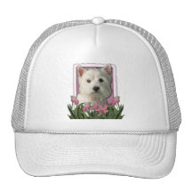 Mothers Day - Pink Tulips - Westie Trucker Hats