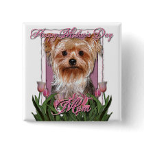 Mothers Day - Pink Tulips - Yorkshire Terrier
