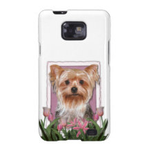 Mothers Day - Pink Tulips - Yorkshire Terrier Samsung Galaxy S2 Covers