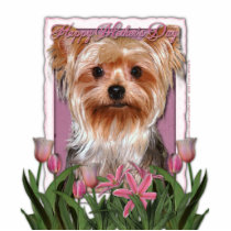 Mothers Day - Pink Tulips - Yorkshire Terrier