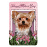 Mothers Day - Pink Tulips - Yorkshire Terrier Rectangular Photo Magnet