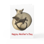 Mothers Day Siamese Cats Card