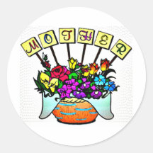 Mother's Day Sign Round Stickers