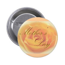 Mothers Day Yellow Rose Button