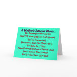 Mother's Famous Words--Mother's Day Gifts
